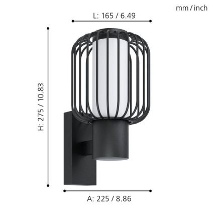 Eglo - Aplique de exterior 1xE27/28W/230V IP44