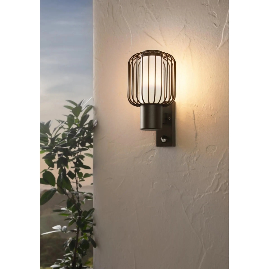 Eglo - Aplique exterior con sensor 1xE27/28W/230V IP44