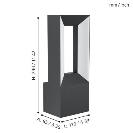 Eglo - Aplique de exterior LED 2xLED/5W/230V IP44