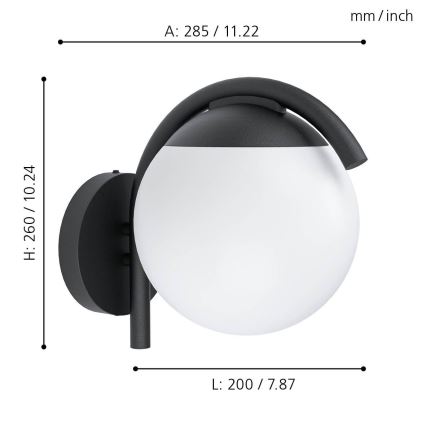 Eglo - Aplique de exterior 1xE27/28W/230V IP44