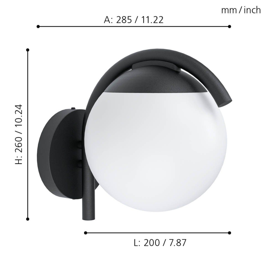 Eglo - Aplique de exterior 1xE27/28W/230V IP44