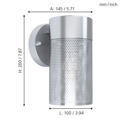 Eglo - Aplique de exterior 1xE27/28W/230V