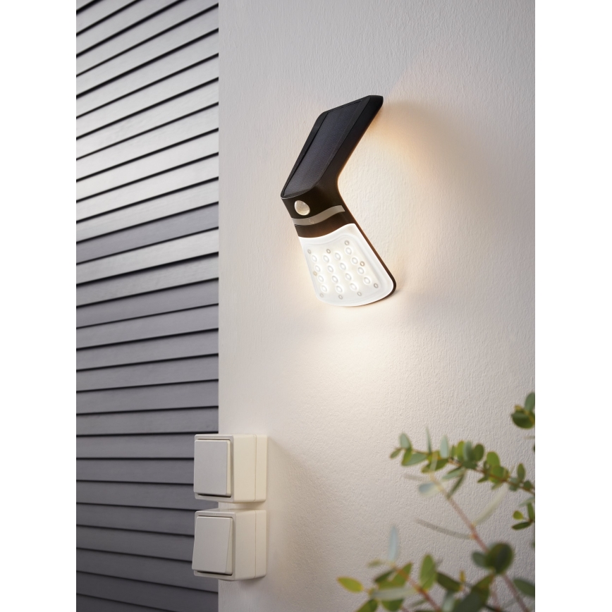 Eglo - Lámpara solar con sensor LED/2W/3,7V 1200 mAh IP44