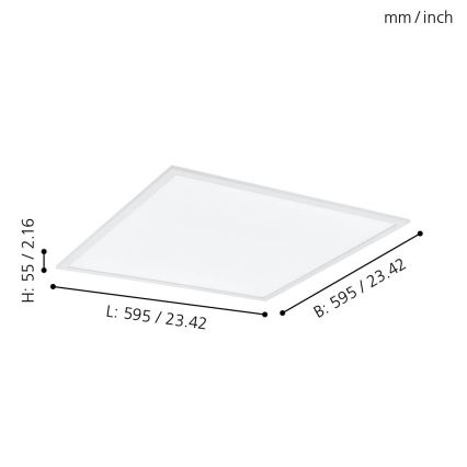 Eglo - Plafón regulable RGBW LED/32,5W/230V 2700-6500K 60x60 cm + control remoto