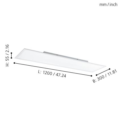 Eglo - Plafón regulable RGBW LED/32,5W/230V 2700-6500K 120x30 cm + control remoto