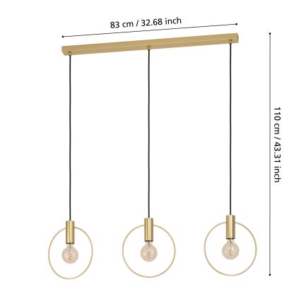 Eglo - Lámpara colgante 3xE27/40W/230V