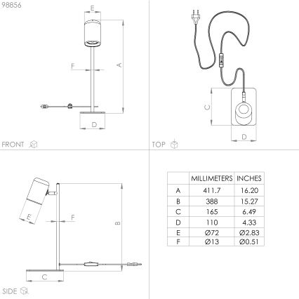 Eglo - Lámpara de mesa LED 1xGU10/4,5W/230V blanco