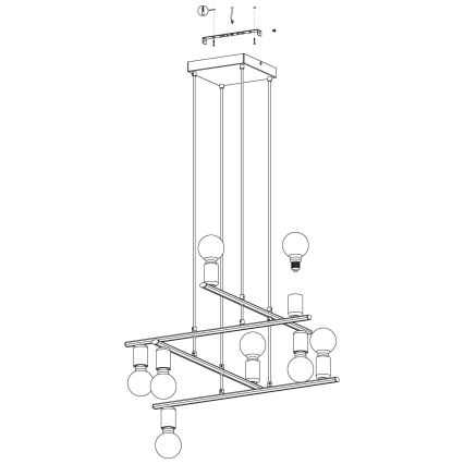 Eglo - Lámpara colgante 8xE27/40W/230V
