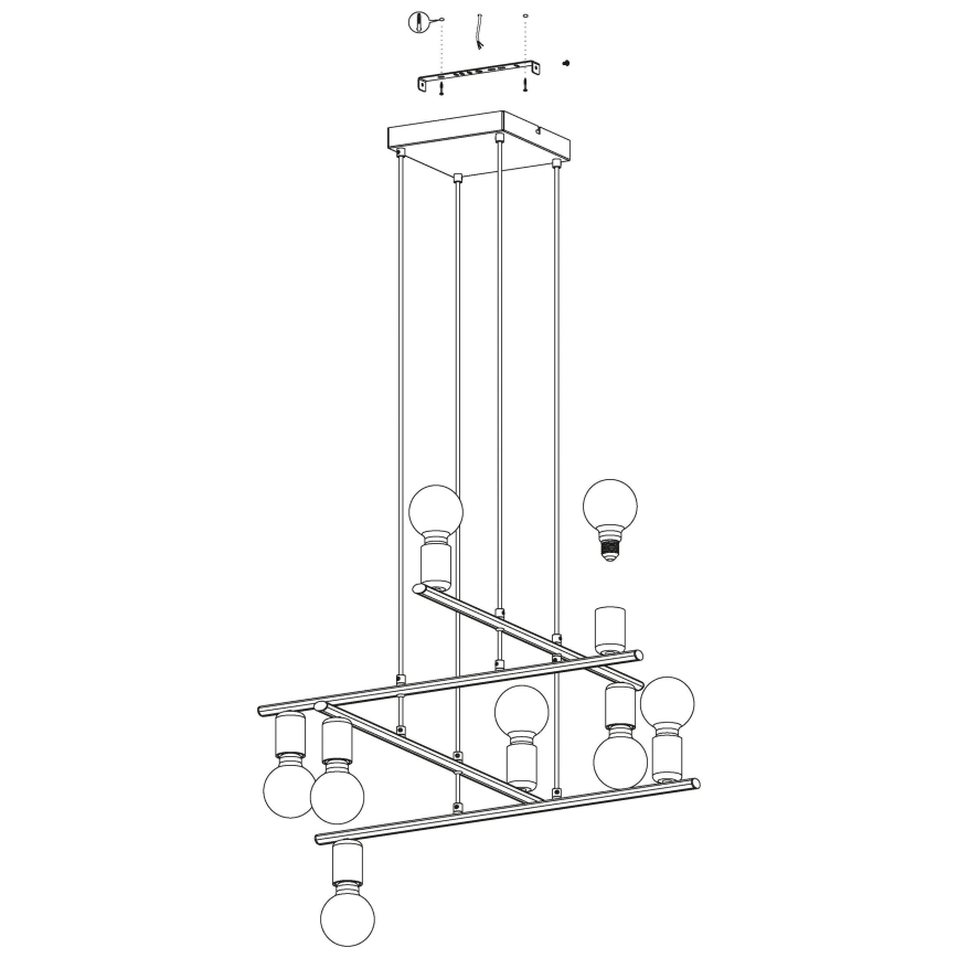 Eglo - Lámpara colgante 8xE27/40W/230V