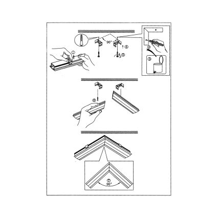 Eglo - Perfil empotrado para cintas LED 80x50x2000 mm