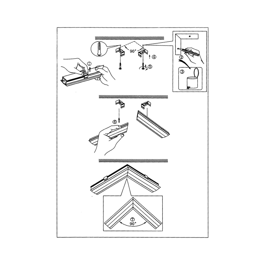 Eglo - Perfil empotrado para cintas LED 80x50x2000 mm