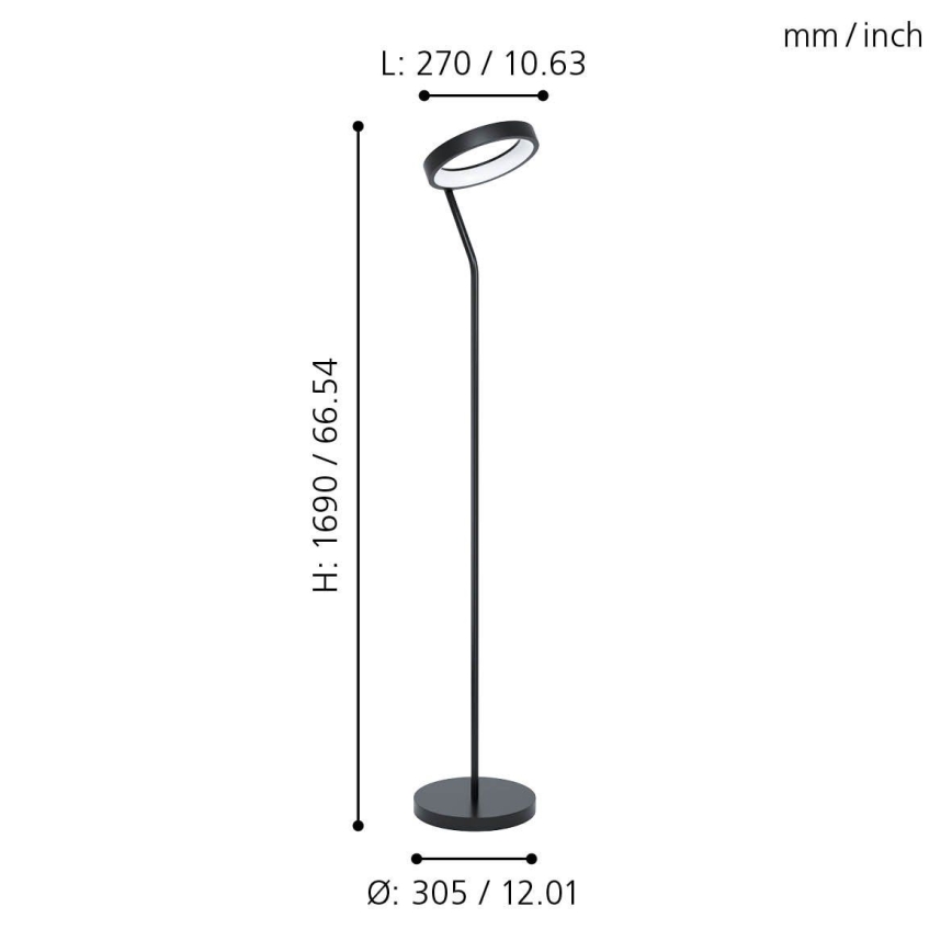 Eglo - Lámpara de pie LED RGB regulable MARGHERA-C LED/16W/230V