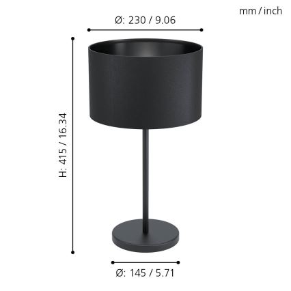 Eglo - Lámpara de mesa 1xE27/40W/230V