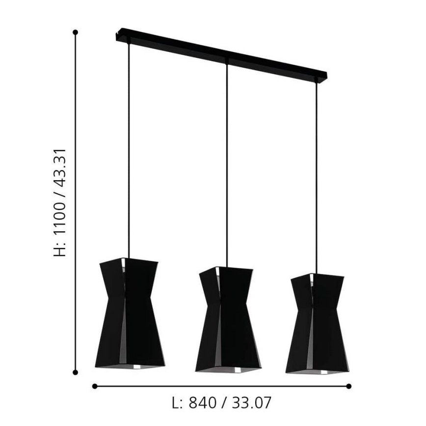 Eglo - Lámpara colgante 3xE27/40W/230V