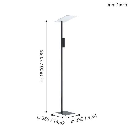 Eglo - Lámpara LED de pie 2xGU10/5W/230V