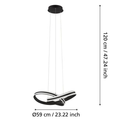 Eglo - Lámpara LED colgante 2xLED/18W/230V