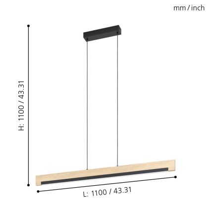 Eglo - Lámpara de araña LED regulable LED/25,5W/230V