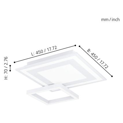 Eglo - Plafón LED RGB Regulable SAVATAEILA-C LED/20W/230V