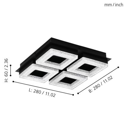 Eglo - Plafón LED 4xLED/4W/230V