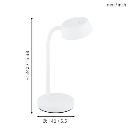 Eglo - Lámpara de mesa LED LED/4,5W/230V