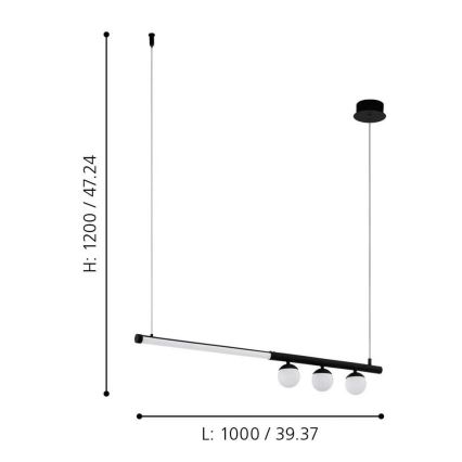 Eglo - Lámpara LED colgante LED/22W/230V