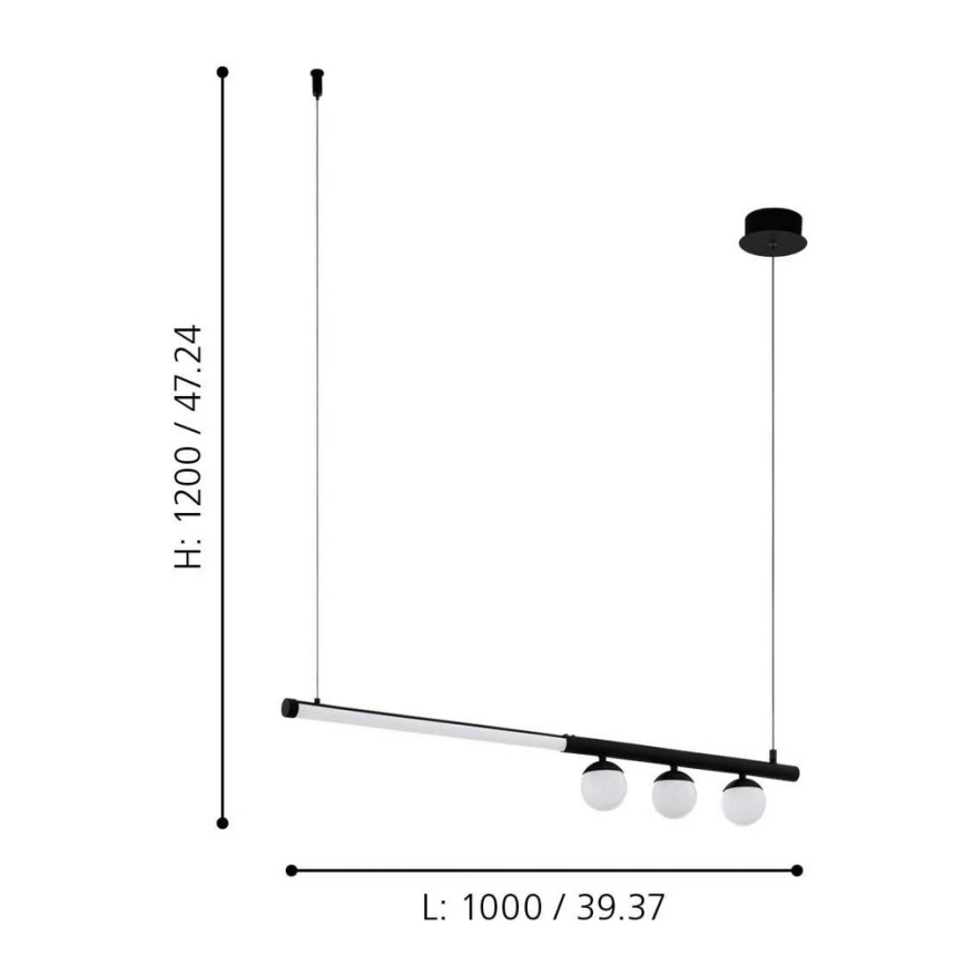 Eglo - Lámpara LED colgante LED/22W/230V