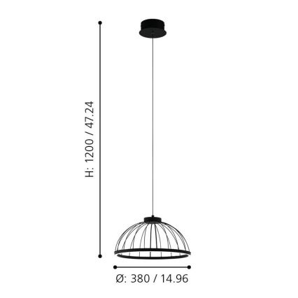 Eglo - Lámpara LED colgante LED/22W/230V