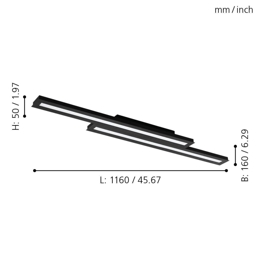 Eglo - Plafón LED RGB regulable SALITERAS-C 2xLED/10W/230V