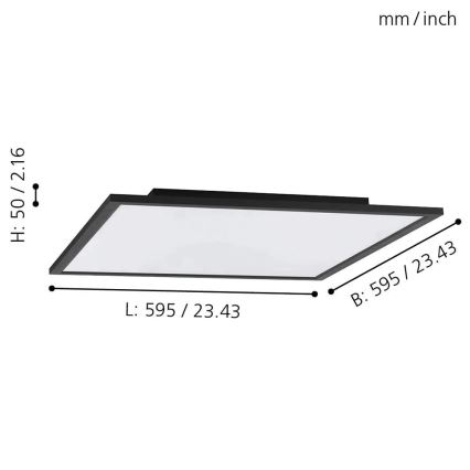 Eglo - Plafón LED RGB regulable SALOBRENA-C LED/30,5W/230V + control remoto