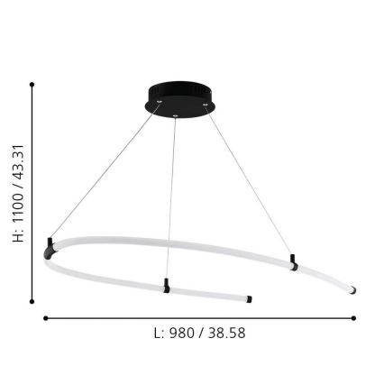 Eglo - Lámpara LED colgante LED/27W/230V