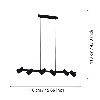 Eglo - Lámpara colgante 6xE14/25W/230V