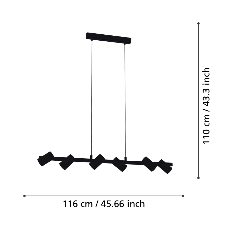 Eglo - Lámpara colgante 6xE14/25W/230V