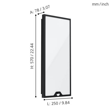 Eglo - Lámpara LED de exterior con sensor LED/18,5W/230V IP44