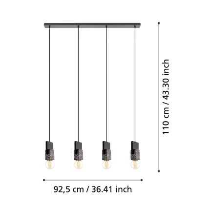 Eglo - Lámpara colgante 4xE27/40W/230V