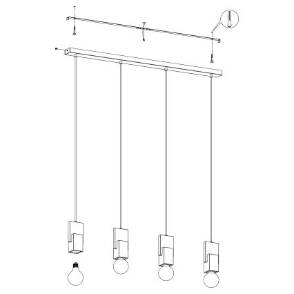 Eglo - Lámpara colgante 4xE27/40W/230V