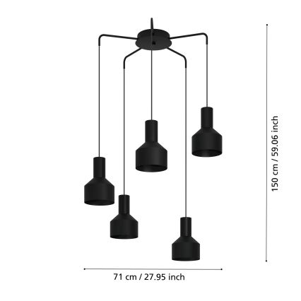 Eglo - Lámpara colgante 5xE27/40W/230V