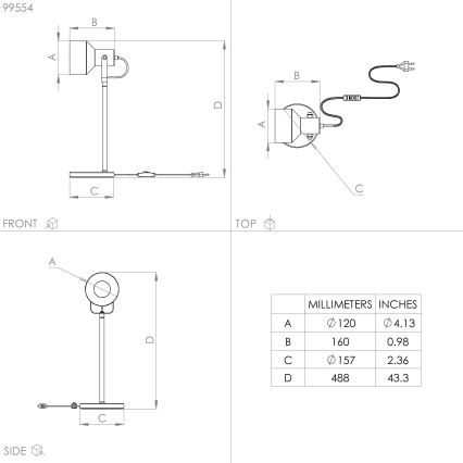 Eglo - Lámpara de mesa 1xE27/28W/230V