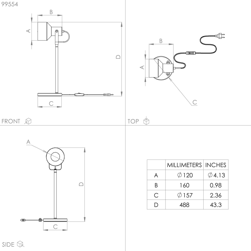 Eglo - Lámpara de mesa 1xE27/28W/230V