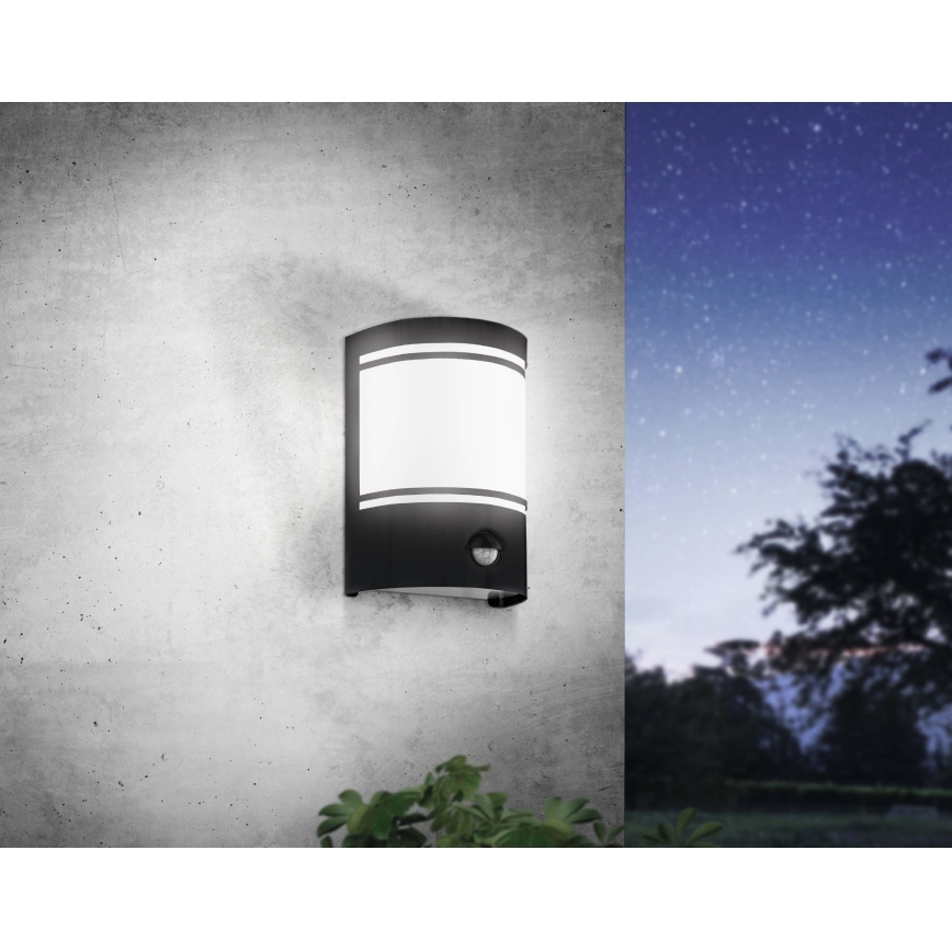 Eglo - Aplique de exterior con sensor 1xE27/40W/230V IP44