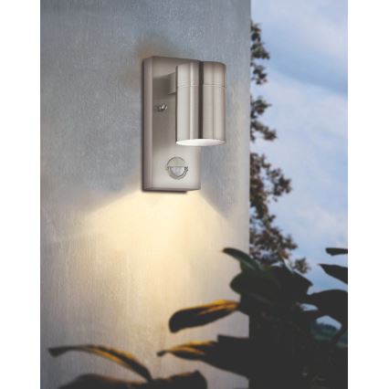 Eglo - Aplique de exterior LED con sensor 1xGU10/3W/230V IP44