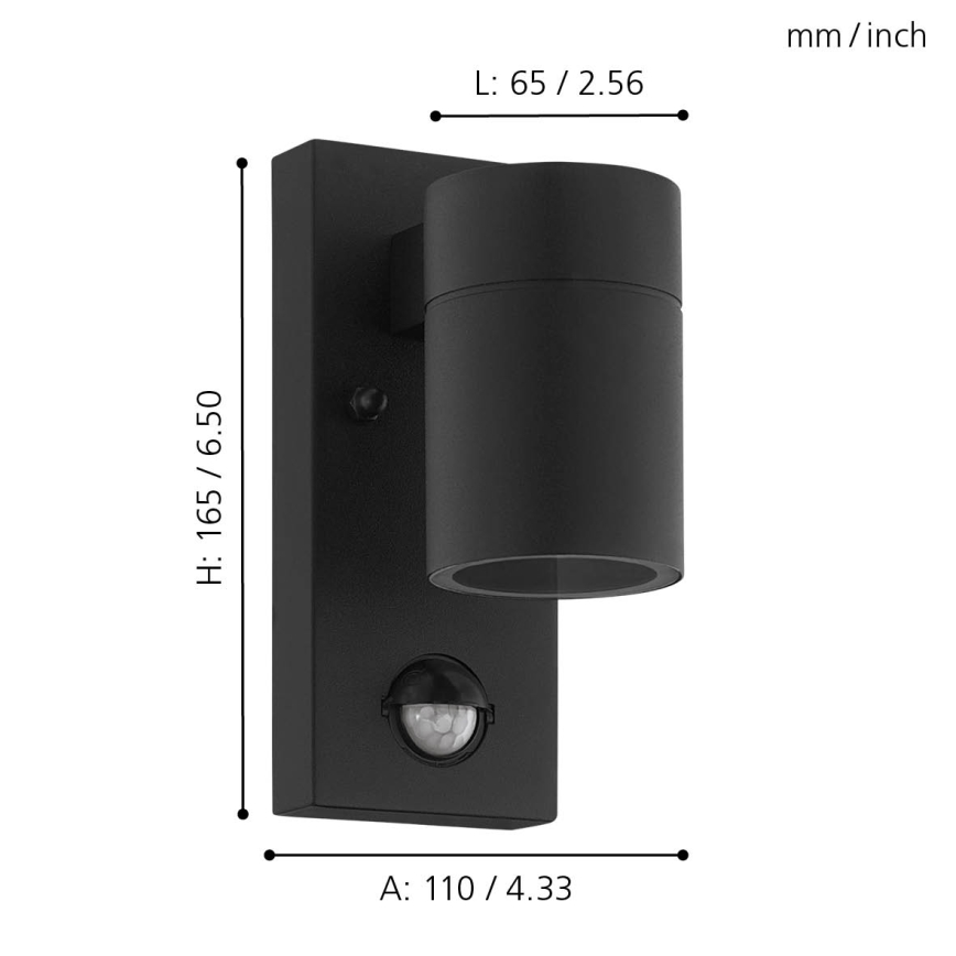 Eglo - Aplique de exterior LED con sensor 1xGU10/3W/230V IP44