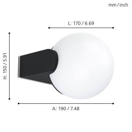Eglo - Aplique exterior 1xE27/15W/230V IP44