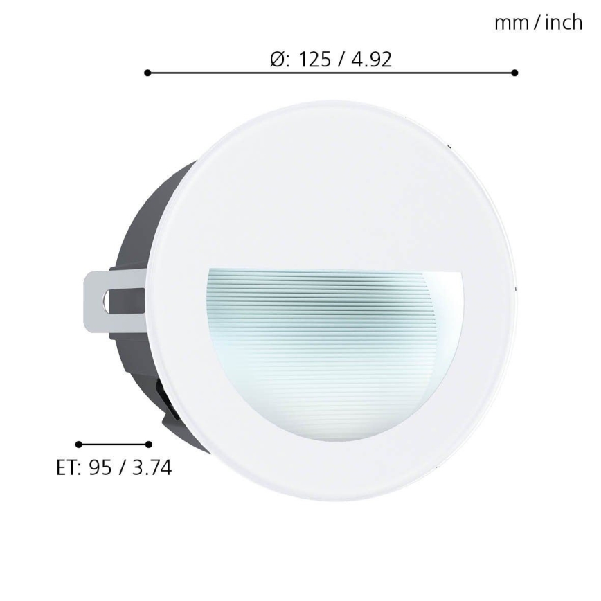 Eglo - Foco empotrable exterior LED LED/2,5W/230V IP65 blanco