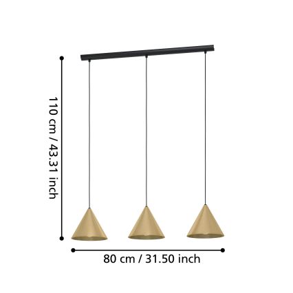 Eglo - Lámpara colgante 3xE27/40W/230V