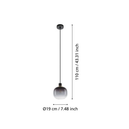 Eglo - Lámpara colgante 1xE27/40W/230V gris