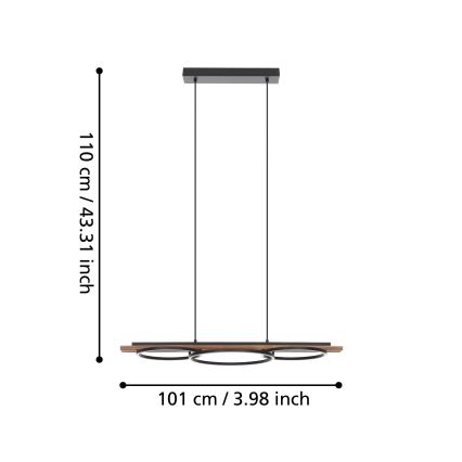 Eglo - Lámpara de araña LED regulable LED/40,5W/230V
