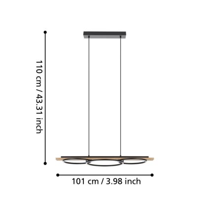 Eglo - Lámpara de araña LED regulable LED/40,5W/230V