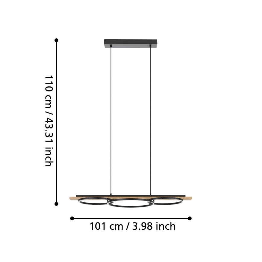 Eglo - Lámpara de araña LED regulable LED/40,5W/230V
