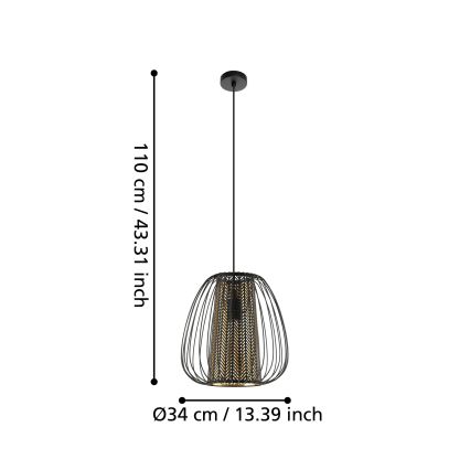 Eglo - Lámpara colgante 1xE27/40W/230V