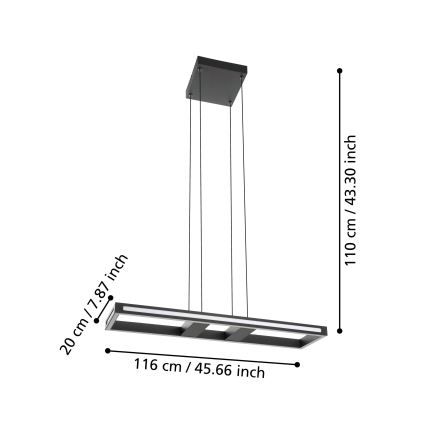 Eglo - Lámpara de araña LED regulable LED/21W/230V 2700-6500K